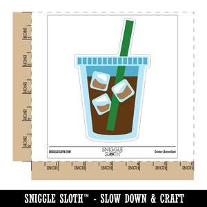 Iced Coffee Drink Waterproof Vinyl Phone Tablet Laptop Water Bottle Sticker Set - 5 Pack