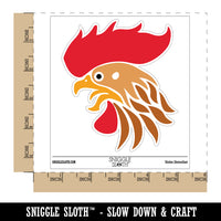 Wild Rooster Head Waterproof Vinyl Phone Tablet Laptop Water Bottle Sticker Set - 5 Pack