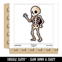 Cute Skeleton Waving Waterproof Vinyl Phone Tablet Laptop Water Bottle Sticker Set - 5 Pack