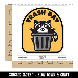 Trash Day Raccoon in Can Waterproof Vinyl Phone Tablet Laptop Water Bottle Sticker Set - 5 Pack