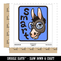 Smiling Smart Donkey with Glasses Waterproof Vinyl Phone Tablet Laptop Water Bottle Sticker Set - 5 Pack