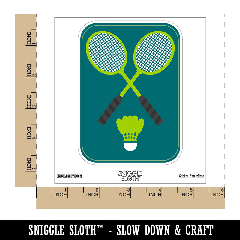 Badminton Rackets and Shuttlecock Birdy Waterproof Vinyl Phone Tablet Laptop Water Bottle Sticker Set - 5 Pack