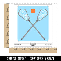 Crossed Lacrosse Sticks Waterproof Vinyl Phone Tablet Laptop Water Bottle Sticker Set - 5 Pack