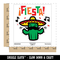 Fiesta Party Cactus with Sombrero Waterproof Vinyl Phone Tablet Laptop Water Bottle Sticker Set - 5 Pack