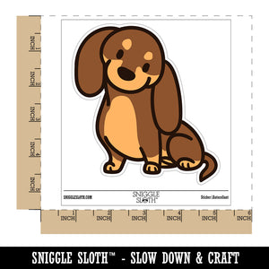 Dachshund Sitting Tilting Head Wiener Dog Waterproof Vinyl Phone Tablet Laptop Water Bottle Sticker Set - 5 Pack