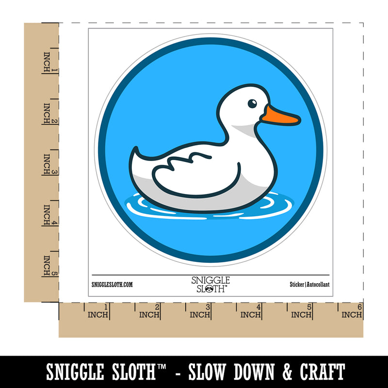 Delightful Duck Swimming on Water Waterproof Vinyl Phone Tablet Laptop Water Bottle Sticker Set - 5 Pack