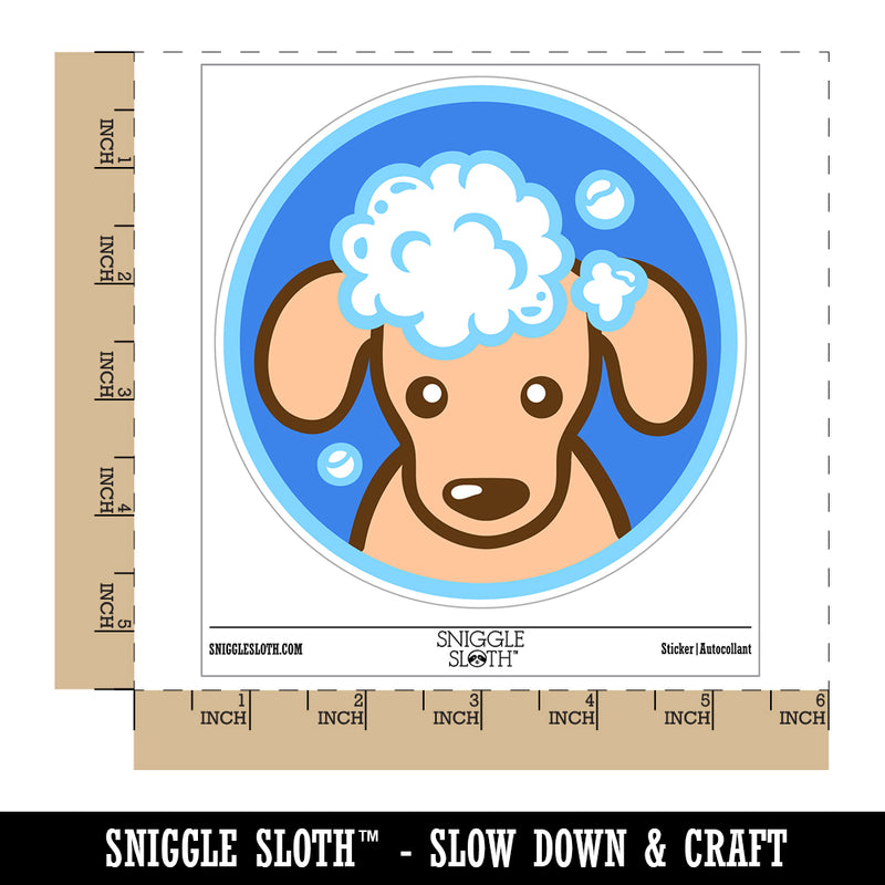 Dog Wash Bubble Bath Waterproof Vinyl Phone Tablet Laptop Water Bottle Sticker Set - 5 Pack