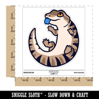 Fat Cute Blue Tongued Skink Lizard Reptile Waterproof Vinyl Phone Tablet Laptop Water Bottle Sticker Set - 5 Pack