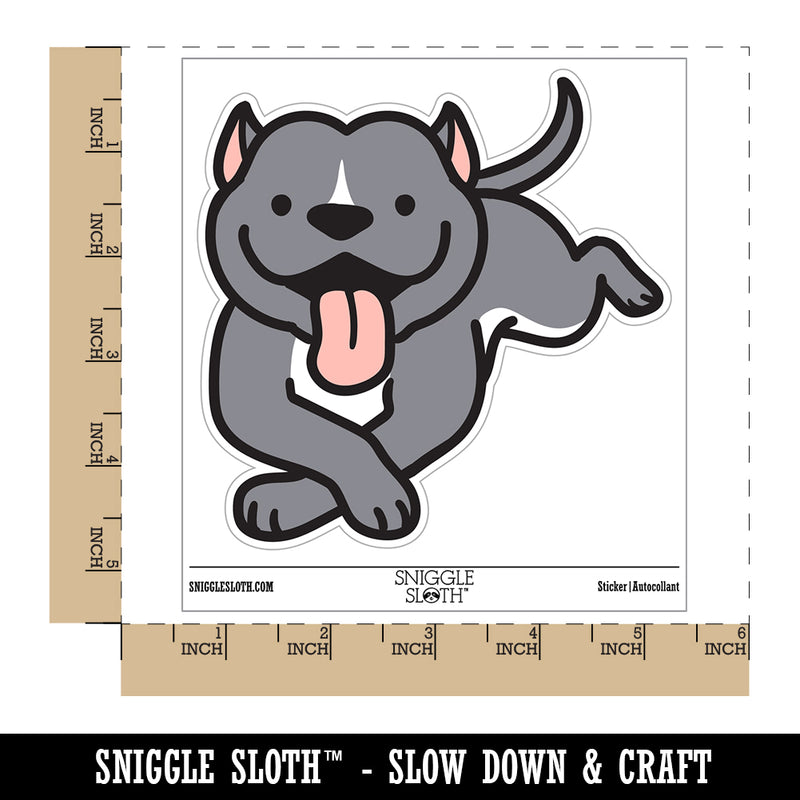 Pit Bull Happy Laying Down Dog Waterproof Vinyl Phone Tablet Laptop Water Bottle Sticker Set - 5 Pack