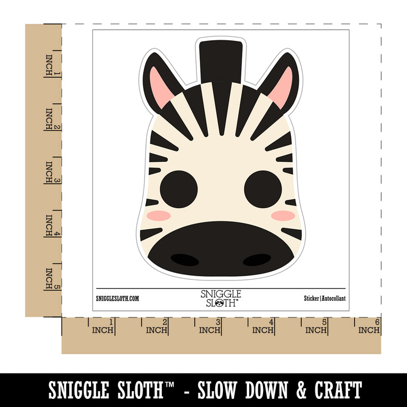 Charming Kawaii Chibi Zebra Face Blushing Cheeks Waterproof Vinyl Phone Tablet Laptop Water Bottle Sticker Set - 5 Pack