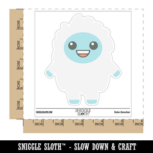 Excited Happy Kawaii Chibi Yeti Waterproof Vinyl Phone Tablet Laptop Water Bottle Sticker Set - 5 Pack