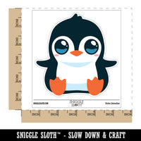 Precious Kawaii Chibi Baby Penguin Sitting Waterproof Vinyl Phone Tablet Laptop Water Bottle Sticker Set - 5 Pack