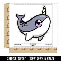 Sweet Kawaii Chibi Narwhal Waterproof Vinyl Phone Tablet Laptop Water Bottle Sticker Set - 5 Pack