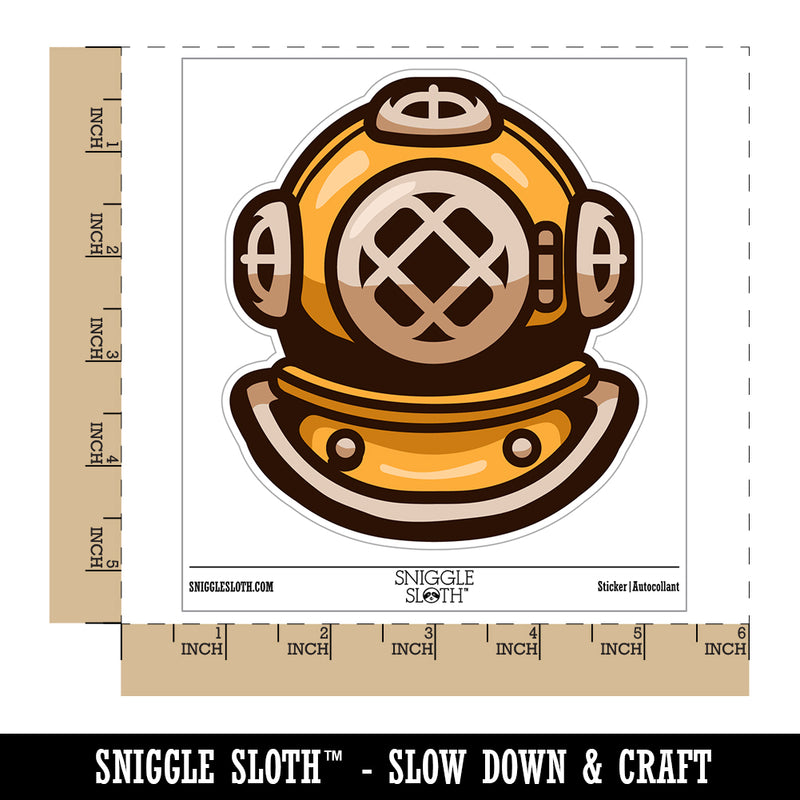 Antique Vintage Deep Sea Diving Helmet Waterproof Vinyl Phone Tablet Laptop Water Bottle Sticker Set - 5 Pack