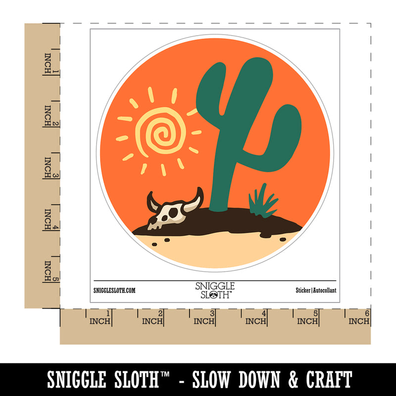 Saguaro Cactus Sonoran Desert Bull Skull Waterproof Vinyl Phone Tablet Laptop Water Bottle Sticker Set - 5 Pack