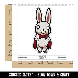 Creepy Spooky Murder Bunny Rabbit Horror Waterproof Vinyl Phone Tablet Laptop Water Bottle Sticker Set - 5 Pack