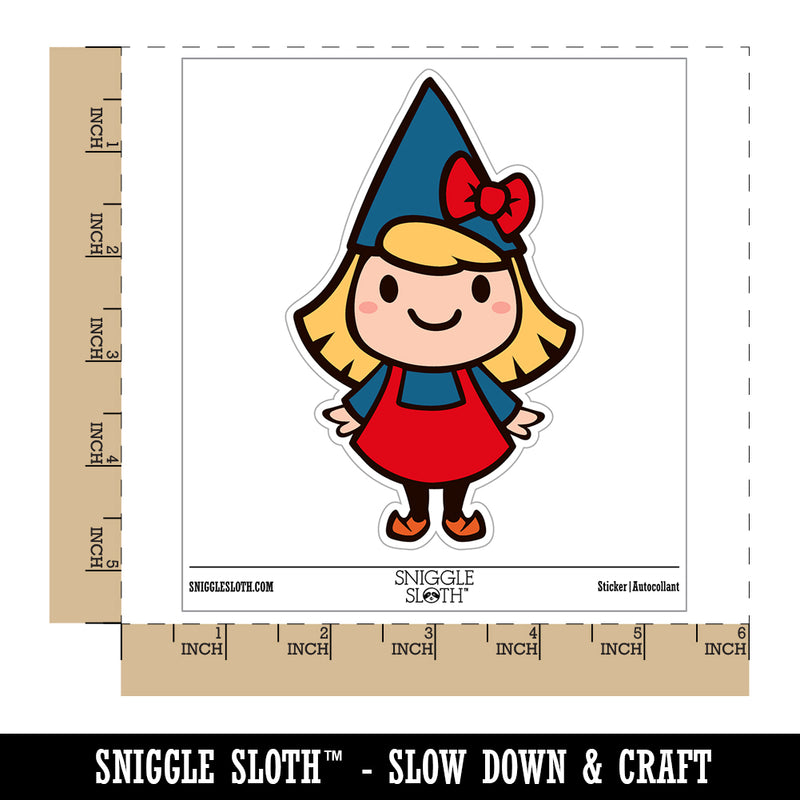 Cute Little Lady Gnome Waterproof Vinyl Phone Tablet Laptop Water Bottle Sticker Set - 5 Pack