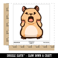 Shocked Scared Cute Hamster Rodent Gasp Waterproof Vinyl Phone Tablet Laptop Water Bottle Sticker Set - 5 Pack