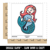 Mermaid Hugging Baby Narwhal Waterproof Vinyl Phone Tablet Laptop Water Bottle Sticker Set - 5 Pack