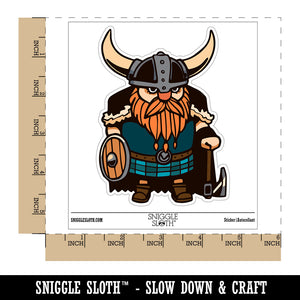 Stout Bearded Viking with Horned Helmet Waterproof Vinyl Phone Tablet Laptop Water Bottle Sticker Set - 5 Pack