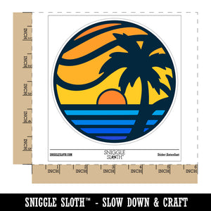 Beach Sunset Scene Tropical Ocean Waterproof Vinyl Phone Tablet Laptop Water Bottle Sticker Set - 5 Pack