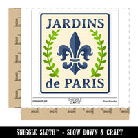 Jardins de Paris Fleur de Lis Waterproof Vinyl Phone Tablet Laptop Water Bottle Sticker Set - 5 Pack