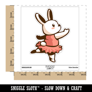 Ballerina Bunny Rabbit In Tutu Waterproof Vinyl Phone Tablet Laptop Water Bottle Sticker Set - 5 Pack