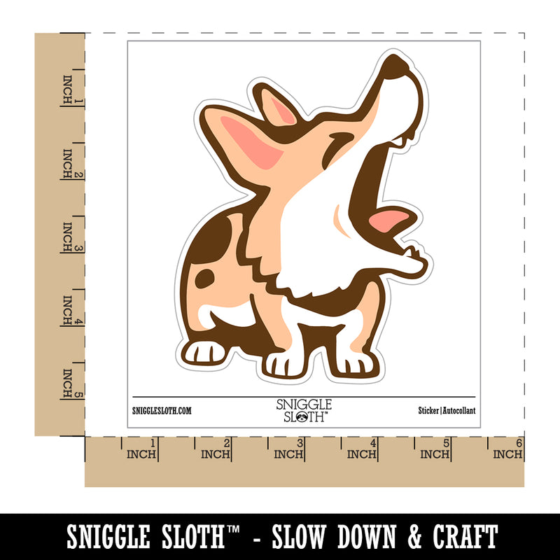 Barking Spotted Dog Corgi Waterproof Vinyl Phone Tablet Laptop Water Bottle Sticker Set - 5 Pack
