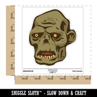 Spooky Zombie Head Halloween Monster Waterproof Vinyl Phone Tablet Laptop Water Bottle Sticker Set - 5 Pack