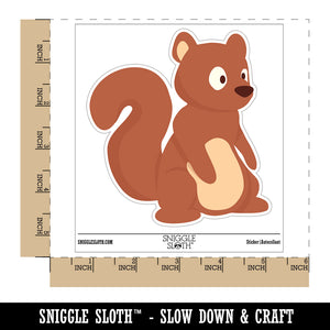 Sitting Squirrel Cartoon Critter Waterproof Vinyl Phone Tablet Laptop Water Bottle Sticker Set - 5 Pack