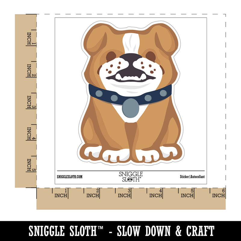 Smiling Bulldog Puppy Waterproof Vinyl Phone Tablet Laptop Water Bottle Sticker Set - 5 Pack