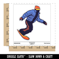 Snowboarder Carve Snow Waterproof Vinyl Phone Tablet Laptop Water Bottle Sticker Set - 5 Pack