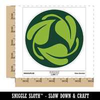 Three Leaves Circle Recycle Pattern Waterproof Vinyl Phone Tablet Laptop Water Bottle Sticker Set - 5 Pack