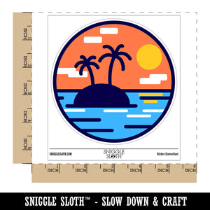 Deserted Island in Ocean Waterproof Vinyl Phone Tablet Laptop Water Bottle Sticker Set - 5 Pack