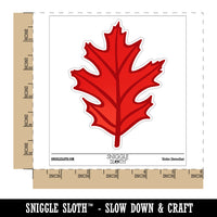 Red Oak Leaf Waterproof Vinyl Phone Tablet Laptop Water Bottle Sticker Set - 5 Pack