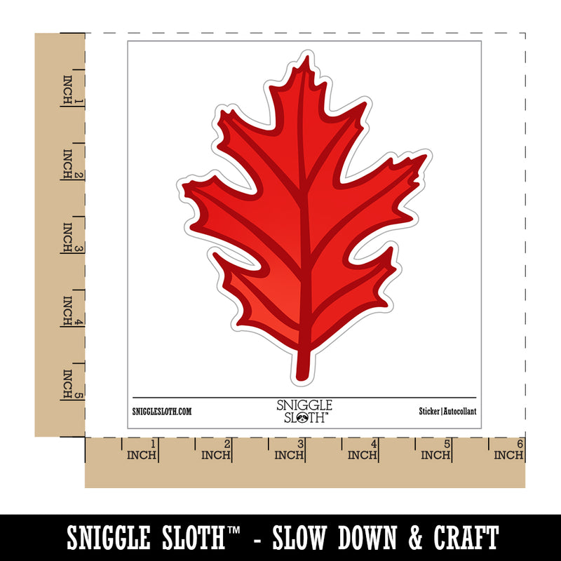Red Oak Leaf Waterproof Vinyl Phone Tablet Laptop Water Bottle Sticker Set - 5 Pack