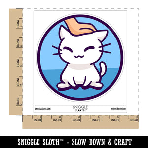 Satisfied Cat Kitty Headpat Waterproof Vinyl Phone Tablet Laptop Water Bottle Sticker Set - 5 Pack
