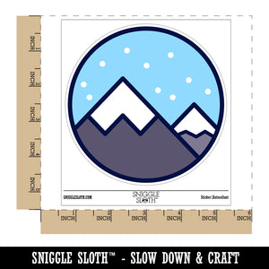 Snowy Mountainscape Waterproof Vinyl Phone Tablet Laptop Water Bottle Sticker Set - 5 Pack