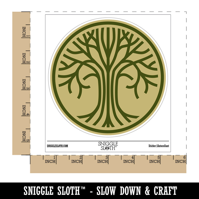 Geometric Lines Tree of Life Waterproof Vinyl Phone Tablet Laptop Water Bottle Sticker Set - 5 Pack