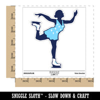 Ice Figure Skating Skater Woman on One Foot Pose Waterproof Vinyl Phone Tablet Laptop Water Bottle Sticker Set - 5 Pack