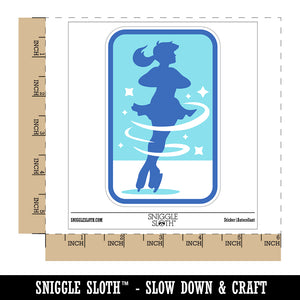 Spinning Jump Ice Figure Skating Skater Woman Waterproof Vinyl Phone Tablet Laptop Water Bottle Sticker Set - 5 Pack