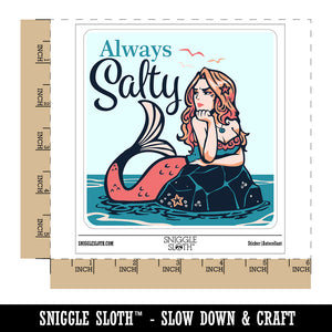 Always Salty Grumpy Beautiful Mermaid Waterproof Vinyl Phone Tablet Laptop Water Bottle Sticker Set - 5 Pack