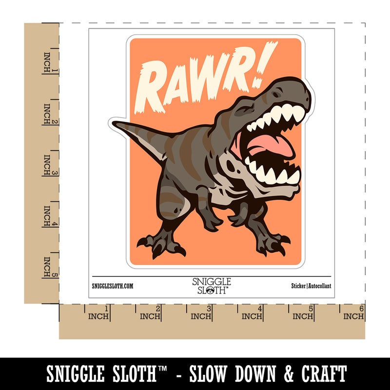 Tyrannosaurus Rex Rawr Roar Dinosaur Waterproof Vinyl Phone Tablet Laptop Water Bottle Sticker Set - 5 Pack