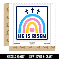 Easter Rainbow He is Risen Three Crosses Waterproof Vinyl Phone Tablet Laptop Water Bottle Sticker Set - 5 Pack