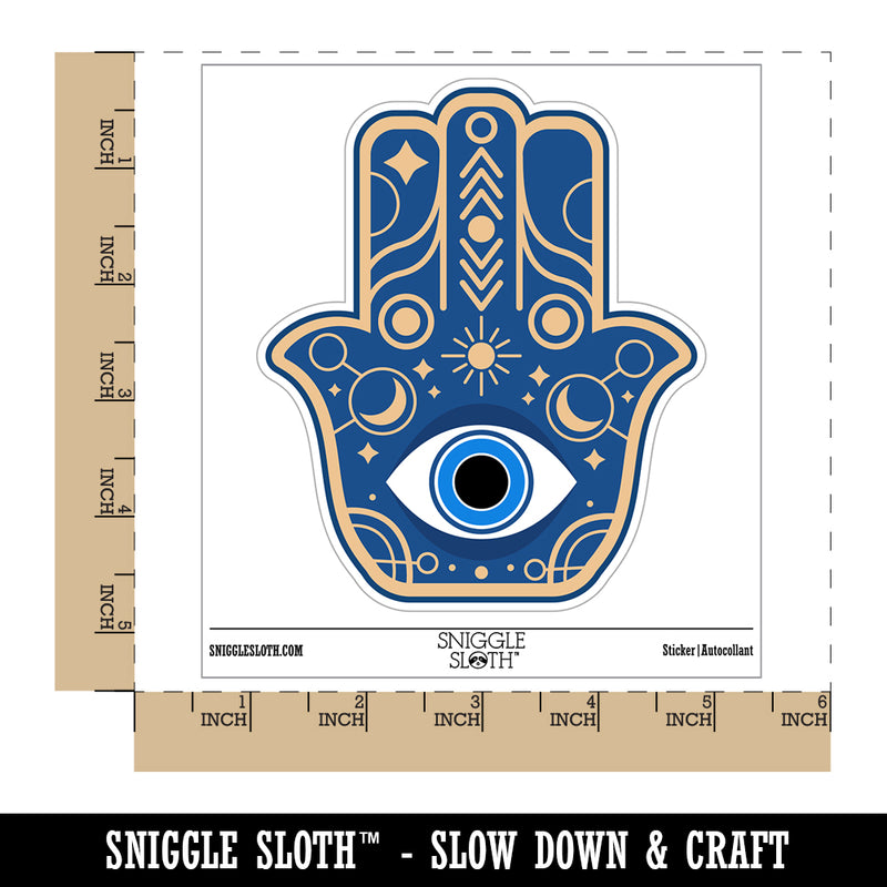 Hamsa Evil Eye Hand Ward Protection Symbol Charm Waterproof Vinyl Phone Tablet Laptop Water Bottle Sticker Set - 5 Pack