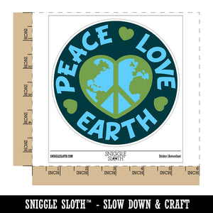 Peace Love Earth Waterproof Vinyl Phone Tablet Laptop Water Bottle Sticker Set - 5 Pack