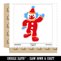 Waving Clown Circus Carnival Waterproof Vinyl Phone Tablet Laptop Water Bottle Sticker Set - 5 Pack