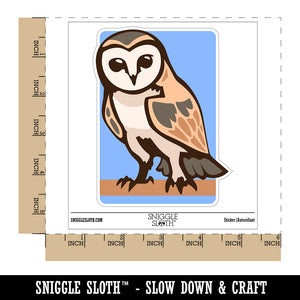 Inquisitive Barn Owl Waterproof Vinyl Phone Tablet Laptop Water Bottle Sticker Set - 5 Pack