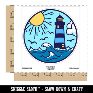 Lighthouse Sea Ocean Waves Waterproof Vinyl Phone Tablet Laptop Water Bottle Sticker Set - 5 Pack