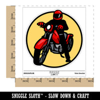 Biker on Motorcycle Waterproof Vinyl Phone Tablet Laptop Water Bottle Sticker Set - 5 Pack